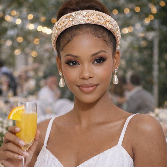 Luxury Pearl & Crystal Embellished Headband | Elegant Statement Hairpiece main image 5